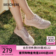 斯凱奇（Skechers）女鞋夏季輕質(zhì)透氣網(wǎng)布時(shí)尚系帶緩震休閑運(yùn)動(dòng)鞋網(wǎng)面鞋32509 淺粉色/LTPK 38