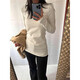 妙奕嘉長(cháng)袖t恤女白色內搭秋季打底衫可外穿2025新款辣妹修身上衣女長(cháng)款 圓領(lǐng)正肩加長(cháng)修身打底衫【白色】 M 【建議95-110斤】
