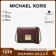 MICHAEL KORS七夕禮物送女友輕奢MK女包ROSE老花鏈條包 小號 深棕色/酒紅色