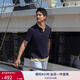 TOMMY HILFIGER【時(shí)尚多色】夏季男裝純棉珠地網(wǎng)眼商務(wù)休閑短袖T恤翻領(lǐng)POLO 深藍(lán)色CJM M (推薦：135-150斤)