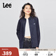 Lee25早秋新品標準版型翻領(lǐng)刺繡小Logo女長(cháng)袖牛仔襯衫 深藍色  L