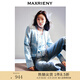 MAXRIENY千金小香風(fēng)粗花呢短外套女2025春季新款高級氣質(zhì)感女裝 藍色 M