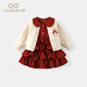 凡獵VOONLIE女童連衣裙秋裝2025新款洋氣兒童公主裙套裝周歲寶寶禮服春秋