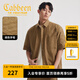 卡賓（CABBEEN）【字母印花】男裝格子短袖襯衫寬松休閑夏季半袖外套高級襯衣 土黃色73 L /175/50