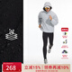 OMG加絨保暖防潑水連帽運動(dòng)外套男冬季戶(hù)外登山徒步防風(fēng)夾克風(fēng)衣加絨 冷灰白 L