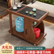 旺爵全實(shí)木移動(dòng)茶桌茶臺燒水壺一體桌茶水柜茶幾小型陽(yáng)臺泡茶桌新中式 非洲紅胡桃木實(shí)木單桌+電茶爐 【小款】長(cháng)寬高尺寸69*43*70cm