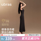 ubras【虞書(shū)欣同款】美形莫代爾方圓領(lǐng)長(cháng)袖連衣裙女吊帶美拉德 【虞書(shū)欣同款】吊帶-咖啡粉末 M