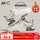 回力（Warrior）官方男鞋秋冬季皮面板鞋男休閑運動(dòng)鞋男厚底百搭白鞋子男款米灰42