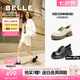百麗（Belle）七夕禮物英倫風(fēng)牛津鞋女25秋新商場款牛皮厚底增高單鞋E1X1DCM5 黑色 38 (240mm)