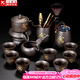 正揚紫砂石磨自動茶具套裝家用功夫茶杯懶人泡茶器旋轉(zhuǎn)出水貼花整套 紫砂自動(舍得)8杯+茶道茶罐