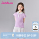 笛莎（DEESHA）童裝女童套裝2025夏季新款小女孩芭蕾運動(dòng)風(fēng)蝴蝶結polo裙褲套裝 粉紫 120
