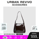 URBAN REVIVO2025秋季新款女士雙肩帶單肩斜挎包UAWB50004 深紅棕