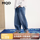 馬騎頓（MQD）男大童秋季新品百搭簡(jiǎn)約分割線(xiàn)牛仔長(cháng)褲