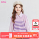 笛莎（DEESHA）童裝女童秋裝毛織背心套裝2025秋季新款兒童學(xué)院風(fēng)針織衫女兩件套 紫條紋 150
