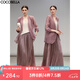 COCOBELLA光澤感重工壓褶百褶裙女時尚優(yōu)雅大擺半身裙HS7070 玫瑰粉 M