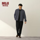 無(wú)印良品（MUJI）男式 法蘭絨 拉鏈 襯衫式夾克男士外套空調(diào)衫25年秋季男裝 炭灰色條紋 L (175/100A)