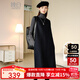 晚白【新品】2025秋冬款羊毛裙子百搭韓系圓領(lǐng)無(wú)袖遮肉A字連衣裙 深藍色 S
