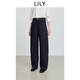 LILY2025冬新款復(fù)古原色加絨寬松休閑通勤深色牛仔褲闊腿香蕉褲女 419牛仔藍(lán) XL