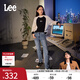 Lee【張凌赫代言】422標準中腰直腳淺藍色復古女鉚釘牛仔褲潮流 淺藍色 29