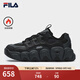 斐樂(lè )（FILA）官方女鞋加絨可頌鞋面包老爹鞋運動(dòng)鞋冬季新款休閑 黑/影黑灰-BD 36