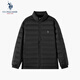 U.S. POLO ASSN.輕薄羽絨服男秋冬保暖立領(lǐng)鴨絨外套男士休閑百搭上衣 黑色 XL