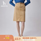 哈吉斯（HAZZYS）女裝 春秋款女士時(shí)尚H型及膝半身裙女ABQST0BAT03 米色BI 165/76A 44