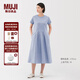無(wú)印良品（MUJI）女式?jīng)龈卸绦溥B衣裙女裝裙子25年夏季連身裙涼感物語(yǔ)長(cháng)裙BC2LKA5S 薩克森藍 S (155/80A)