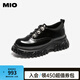 MIO七夕禮物米奧2025秋季新款女深口單鞋中性運(yùn)動(dòng)厚底增高德比鞋 黑色 35 (225mm)