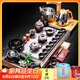瓷牌茗茶具 功夫茶具套裝流水茶盤(pán)茶臺陶瓷茶壺茶杯全自動(dòng)燒水器整套 紫砂西施套裝+禪靜流水三合一盤(pán)