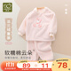 拉比兒童套裝年秋冬法蘭絨套裝男女寶寶保暖家居圓領(lǐng)服套裝 圓領(lǐng) 粉紅 80
