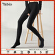 Tabio日本連褲襪女秋冬保暖加絨加厚打底襪不掉襠顯瘦黑色絲襪光腿神器 110D黑色（新款） 不加絨 1雙 XL (T-L)