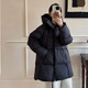 莫代爾2025年冬季新款寬松面包棉衣棉服女連帽加厚小個(gè)子棉襖中長(cháng)款外套 黑色 M 建議100-120斤