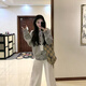 蘇雨薇假兩件格子拼接衛(wèi)衣外套女春秋百搭棒球服開衫松弛感寬松外搭上衣 灰色假兩件【關(guān)注店鋪-送運(yùn)費(fèi)險(xiǎn)】 S （80-95斤）