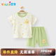 優(yōu)奇寶寶夏季套裝嬰兒夏天短袖衣服薄款夏天分體夏裝嬰幼兒洋氣小套裝