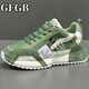 GFGB輕奢男鞋2026春夏季軟底運動(dòng)鞋男厚底增高老爹鞋男百搭休閑鞋子男 豆綠-皮面 42 -皮鞋碼,偏大