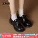 ZHR樂福鞋女春秋厚底英倫單鞋女時尚甜美學(xué)院風(fēng)女鞋 BZ21 黑色 38 