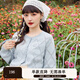 紫涵（ZIHAN）紫涵鏤空菱格針織開(kāi)衫女春季清新文藝小個(gè)子短毛衣外套 風(fēng)鈴花藍-1 XS