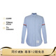 湯姆 布朗（THOM BROWNE）送禮物男士藍色棉質(zhì)羅緞袖口牛津布長(cháng)袖襯衫 MWL150E 06177 480 1