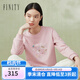 菲妮迪品牌圓領(lǐng)衛衣夏季新款時(shí)尚重工刺繡休閑印花套頭上衣女 粉色 L