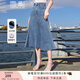 香影（xiangying）牛仔半身裙女2025夏季新款復古包臀魚(yú)尾傘裙氣質(zhì)高腰a字裙子 牛仔藍 S