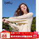 百圖betu女裝2025春季新款毛衣圓領寬松立體花朵裝飾毛衣女2501T05 淺杏色 M