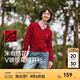 森馬（Semir）商場同款迪士尼米奇系列針織開衫女2025春新款紅色毛衣女米奇刺繡 紅色調(diào)00466 XL 170/92A