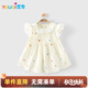 優(yōu)奇嬰兒衣服女寶寶夏季薄款飛飛袖連衣裙女童夏天透氣外出碎花裙可愛(ài)