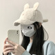 JIOESC棒球帽子女2025新款秋冬保暖加絨加厚可愛(ài)羊羔毛絨小兔耳朵鴨舌帽 米白-兔耳鴨舌帽【修飾臉型 顯臉小】 均碼【54-59cm】