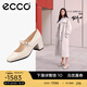 愛步（ECCO）七夕禮物 瑪麗珍鞋女鞋 25年倪妮同款高跟鞋淺口單鞋 型塑290963 石灰色29096301378 36