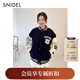 SNIDEL2025秋冬新品休閑圓領(lǐng)夾克外套仿皮革拼接棒球服SWFJ254158 深藍 S (0)