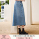 香影牛仔a字半身裙女2025秋季新款藍(lán)色高腰遮肚子中長款復(fù)古裙子 牛仔藍(lán) L