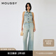 moussy【新復(fù)古回潮】 復(fù)古港風(fēng)做舊無袖連體褲牛仔褲010HA711-1681 111淺藍(lán)色 S 00001