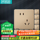 西門(mén)子（SIEMENS）開(kāi)關(guān)插座面板 五孔二三插座墻壁86型強電10A插座 致典系列日曜金 斜五孔十只裝