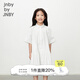 jnby by JNBY江南布衣童裝全棉舒適短袖連衣裙翻領(lǐng)休閑夏女童兒童1O4G11180 056/冷灰白 150 cm